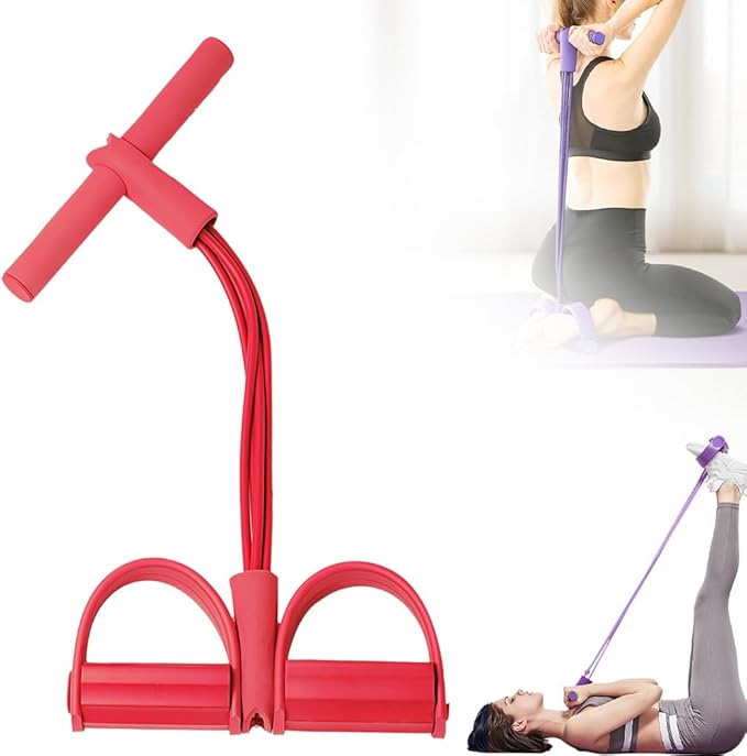 Yoga Sports Crunches Elastic Pull Rope, Pedal Resistance Bands with Handles, Multifunction Elastic Yoga Resistance Band, Home Exercise Equipment for Legs, Arms, Core Training