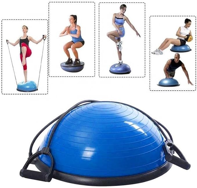 French Fitness Half Ball Balance Trainer w/Resistance Bands (New)