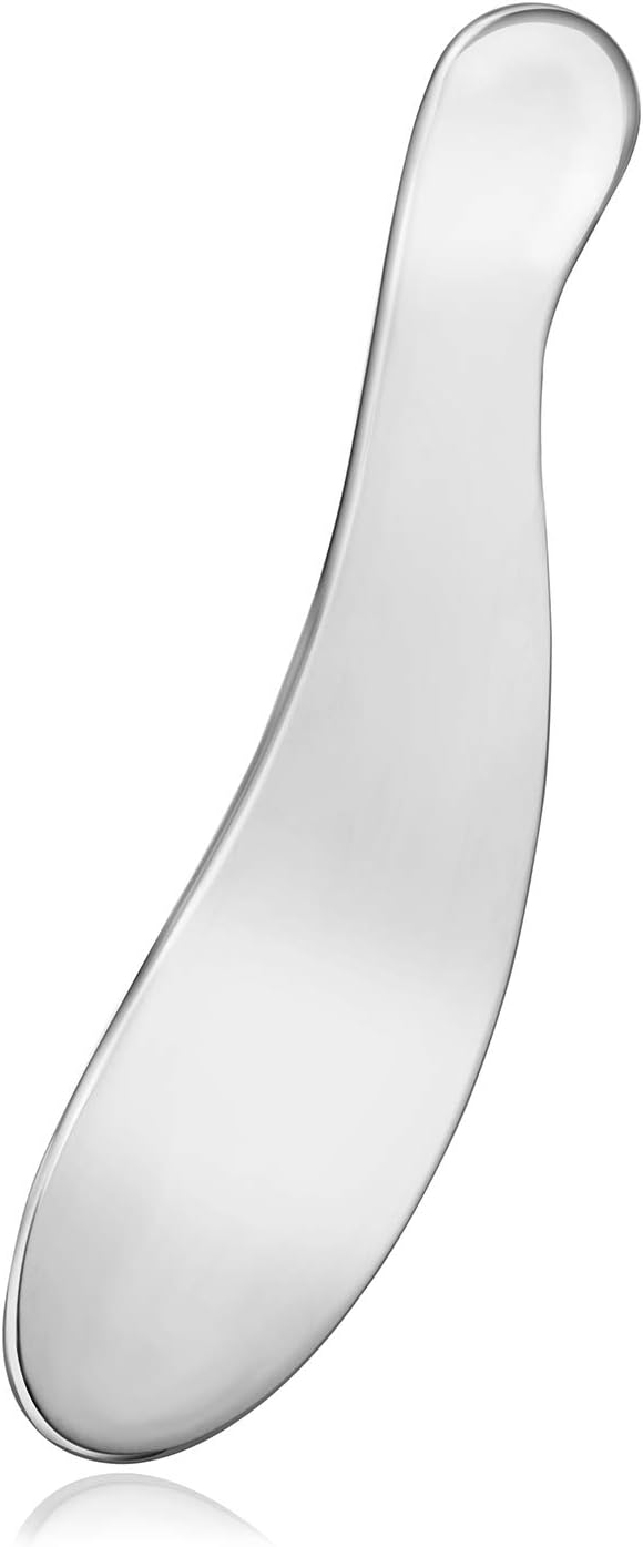 Gua Sha Tools,Stainless Steel Scraping Tool Massage Board Chiropractic Tool Physical Therapy Tool Great Soft Tissue Mobilization Medical Grade Guasha Tool for SPA-Reduce Back and Muscle Pain-S Shape