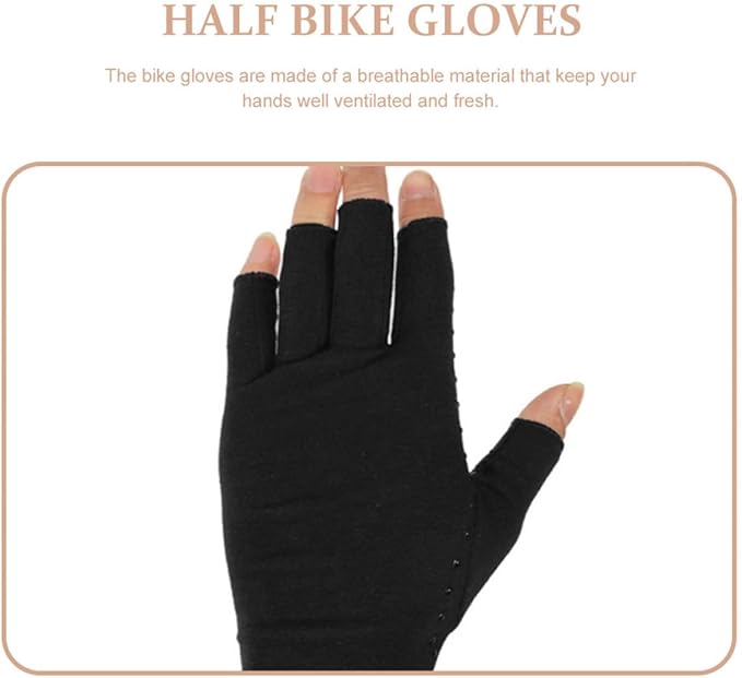 Cycling Half Finger Gloves Black High Elastic Non-Slip Exercising Gloves with Wrist Support for Fitness Training and Outdoor Riding, Size L (19.5-21.5cm)
