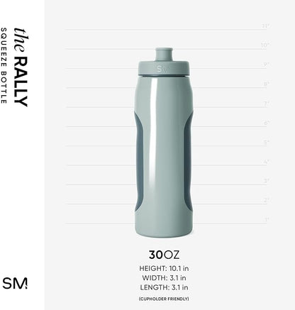 Simple Modern Rally Squeeze Plastic Water Bottle | 30oz Locking Leakproof Cup for Gym, Sports, Electrolytes, Travel | Sea Glass Sage Mix