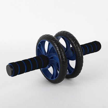 Two-wheeled Abdominal Wheel Ab Roller Core Exercise Device with Silent Design, Blue, Home Gym Fitness Equipment for Abdominal Workout and Weight Loss
