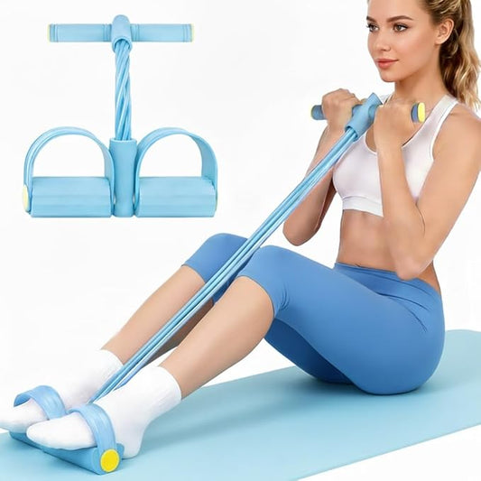 6 Tube Pedal Resistance Band Device, Foot Pedal Resistance Band with Handle, Multifunction Pilates Bar Kit Exercise Accessories Home Workout Equipment for Women Gym Arm Waist Leg Training