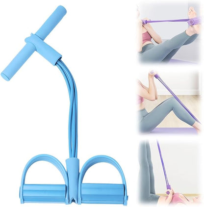 21 Fitness Resistance Bands-4 Tube Pedal Ankle Puller, 2025 Upgrade Foot Pedal Resistance Band, Yoga Elastic Exercise Bands, AB Training Auxiliary Device Workout Equipment for Women and Men