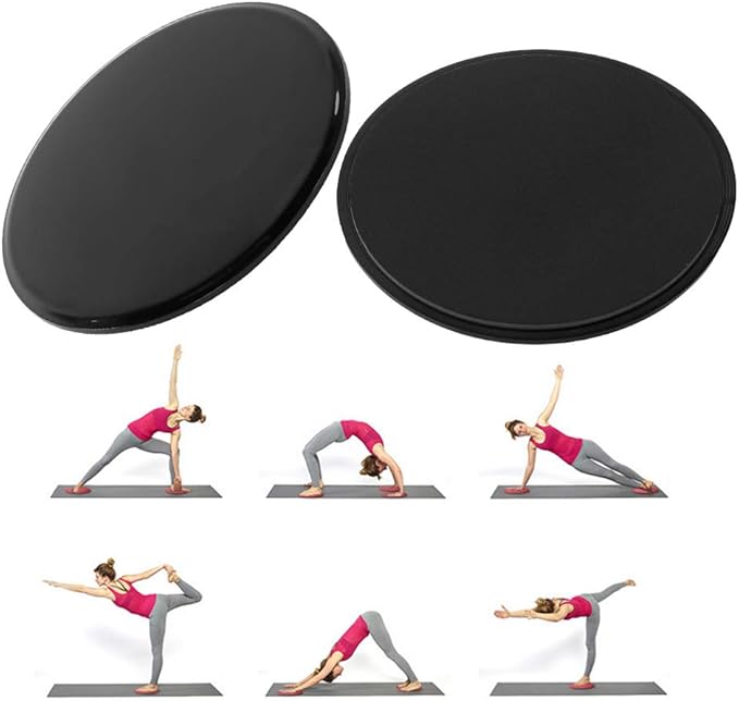 Fitness Sliding Discs ABS Material, 2 Pack, Effective Core Training Equipment for Home Gym Aerobics and Calisthenics in Pink, Black, Red, Blue, Green, Orange