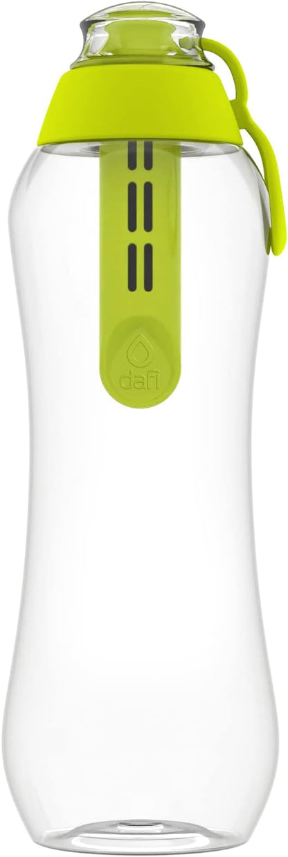 Dafi Sport Water Bottle with Filter Lime 0.5L – BPA-Free Reusable Bottle with Activated Carbon Filter – Removes Chlorine Taste & Odor – Perfect for Active Lifestyle Travel Gym Work – Made in Europe