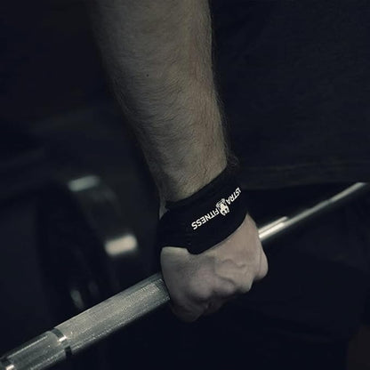 Lifting Straps for Weightlifting, Bodybuilding, Powerlifting, Strength Training, & Deadlifts - Padded Neoprene with 18 inch Cotton (Lifting Strap,Black)