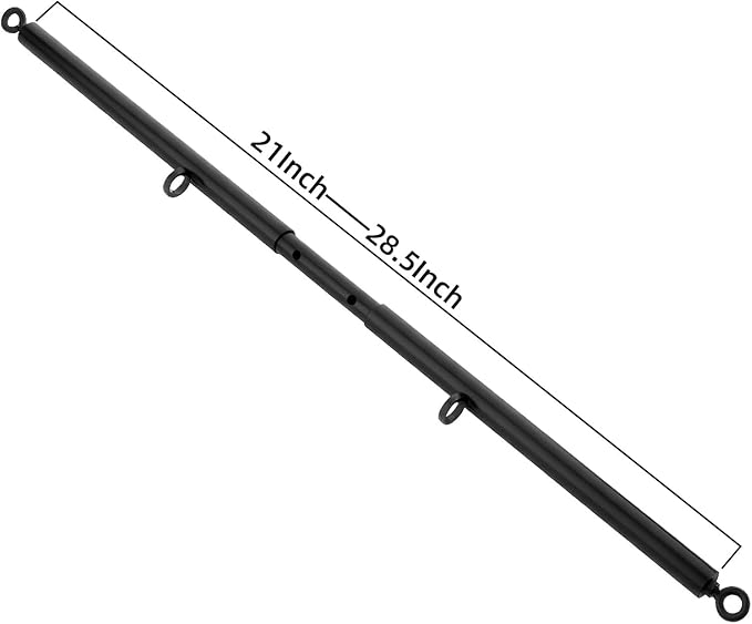 Heavy Duty Stainless Steel Expandable Spreader Bar with 4pcs PU Black--Pink Skull Pattern Detachable Adjustable Straps,Workout Bar for Home Indoor Gym Training Kit