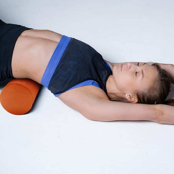 High-Density Foam Roller for Muscle Recovery & Massage, 13" x 3.75" EVA Firm Roller for Warm-Up/Cooldown, Yoga & Pilates, Includes Carry Case (Orange)