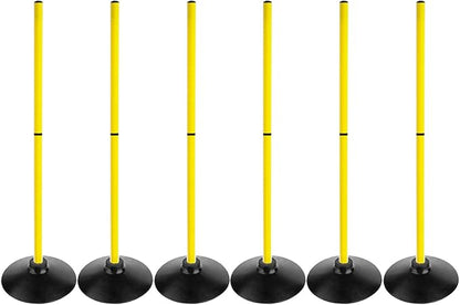 Soccer Agility Poles Set Detachable Sports Trainning Speed Pole Slalom Poles with Rubber Base Sport Traning Equipment
