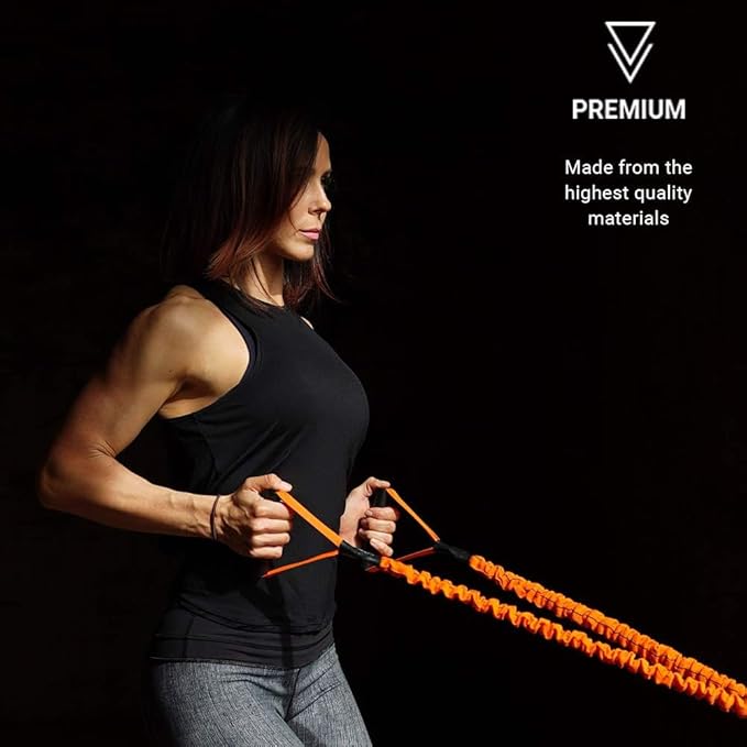 Stroops Slastix Toner Resistance Bands with Handles | Safe Sleeve Exercise Bands for Strength Training, Full Body Workouts, and Home Gym Fitness