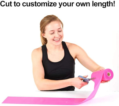 Resistance Band for Working Out | Super Exercise Bands 8,16,24 Yard Bulk Rolls |10 Strengths in Light Medium and Heavy Resistance Bands | Latex Free Workout Bands Including App and e-Book