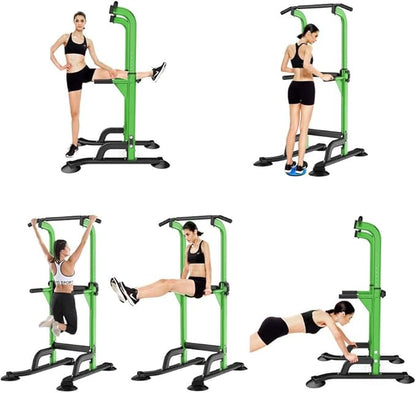 SogesHome Power Tower Pull Up Bar and Dip Station, Height Adjustable Dip Stand Exercise Machine for Home Gym, Multi-Functional Free Standing Strength Training Fitness Workout Station