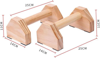BESPORTBLE Solid Wood Push-up Bracket for Home Workout Smooth Beech Wood Parallettes Bars with Non-slip Support Muscle Training Calisthenics Handstand and Strength Exercises