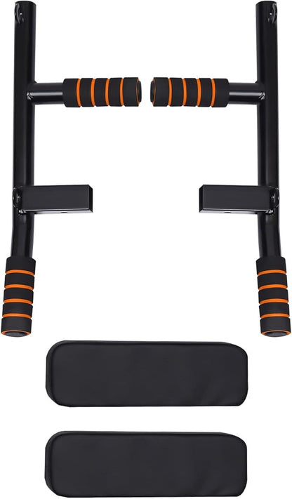 Wall Mounted Pull Up Bar, Power Tower Set Training Equipment Fitness Dip Stand Supports to 440 LBS for Home Gym Indoor Workout