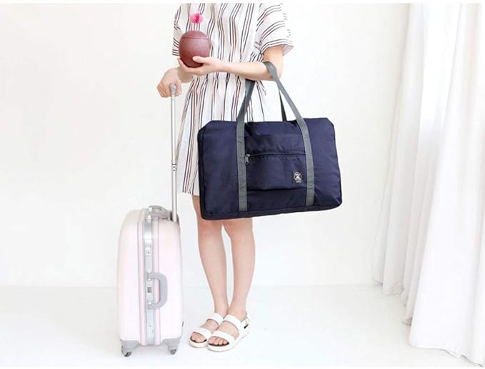 2 Pack Foldable Travel Duffel Bag, Lightweight Carry On Luggage Bag for Women and Men, Waterproof Multipurpose Sport Duffle for Sports, Gym, Vacation
