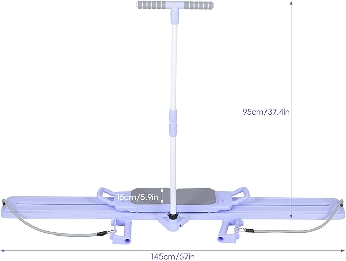Split Pilates Board with Resistance Bands, Foldable Reformer Equipment Kit for Full Body at Home Workout, 57x5.9x37.4 Inches