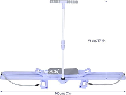 Split Pilates Board with Resistance Bands, Foldable Reformer Equipment Kit for Full Body at Home Workout, 57x5.9x37.4 Inches