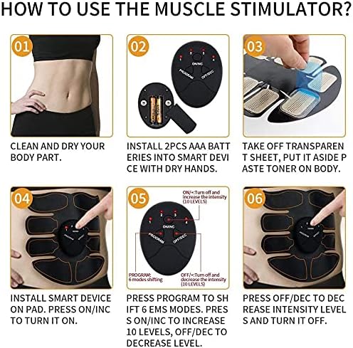 Fitness Belt Abs Stimulator Muscle Training Fitness Workout Equipment Ab Core Toner Belt for Abdominal/Arm/Leg for Home Use