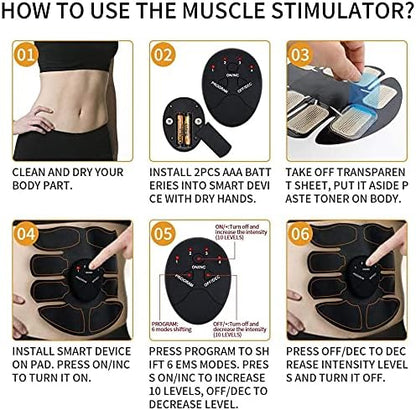 Fitness Belt Abs Stimulator Muscle Training Fitness Workout Equipment Ab Core Toner Belt for Abdominal/Arm/Leg for Home Use
