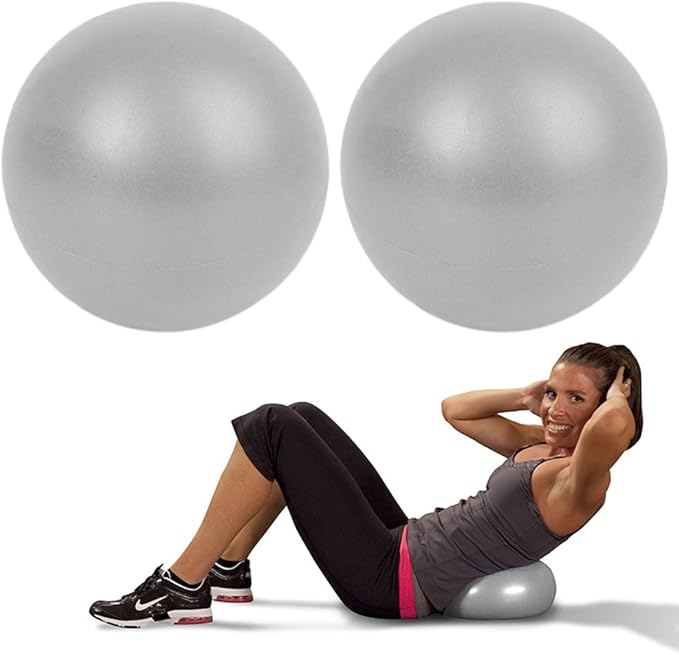 2 Pack Exercise Balls, 8-9 Inch Mini Pilates Yoga Balls, Anti-Burst Small Fitness Balls for Pilates, Yoga, Core Training and Physical Therapy, Improves Balance