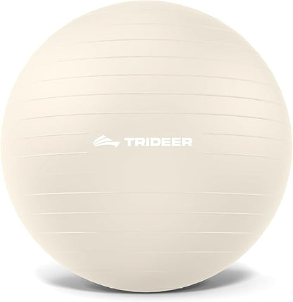 Trideer Exercise Ball for Yoga, Pilates & Fitness – Stability Ball Equipment for Home Gym & Office Chair, Core & Balance Training Accessories, Physical Therapy Equipment, Quick Pump Included, 5 Sizes