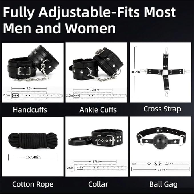 10-Piece Leather Couples Home Gym Set: Complete Partner Yoga, Pilates & Fitness Training Kit for A Full-Body Couples Workout (Black)