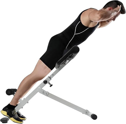 Foldable Roman Chair Back Extension Machine, 5-Position Adjustable Hyperextension Bench for Home Gym, Sit up Fitness Equipment for Core Strength Glutes Workout, 330 lbs Capacity Upgraded Black