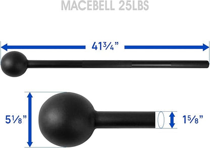 Yes4All Steel Mace Bell for Strength Training, Support Full Body, Muscles, Shoulder, Grips & Forearms Workouts, Stretching 5, 7, 10, 15, 20, 25, 30 LB For Woman & Man