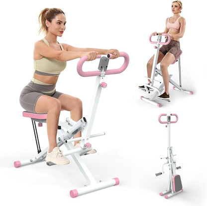 Squat Machine,Exercise Machine for Home,Foldable Ride Rowing for Botty Glutes Butt Thighs,Ab Back Leg Press Home Workout