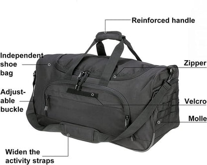 Gym Bag for Women & Men Tactical Duffle Military Weekender Travel Work Out Bags Lightweight Waterproof Sports Tote Shoe Pocket