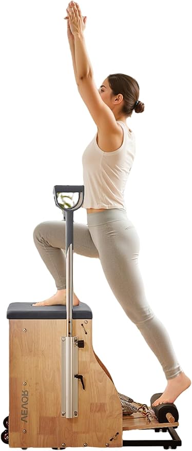 VEVOR Pilates Reformer Accessories for Home Gym, Include Reformer Box/Chair/Spine Corrector/Wall Mounted Machine/Jump Board/Foldable & Dual Resistance Springs