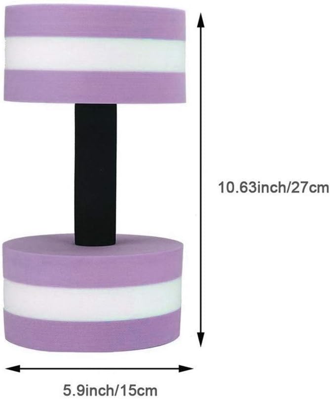 Water Dumbbells, Aquatic Exercise Dumbell, Set of 2 Aerobic Water Exercise Foam Dumbbells Pool Resistance for Men Women Weight Loss Water Sports Fitness Tool