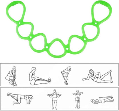 7 Ring Stretch Resistance Exercise Band, Workout Bands Yoga Stretching for Home Fitness, Foot, Leg and Arm Exerciser Stretch Band, Center Workout Walking Exercise