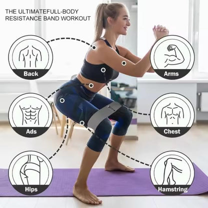 Booty Bands, Fabric Resistance Bands for Working Out, 4-Level Non-Slip Workout Bands with Exercise Guide, Hip and Glute Training Equipment for Home Gym, Teal Pink Gray Black
