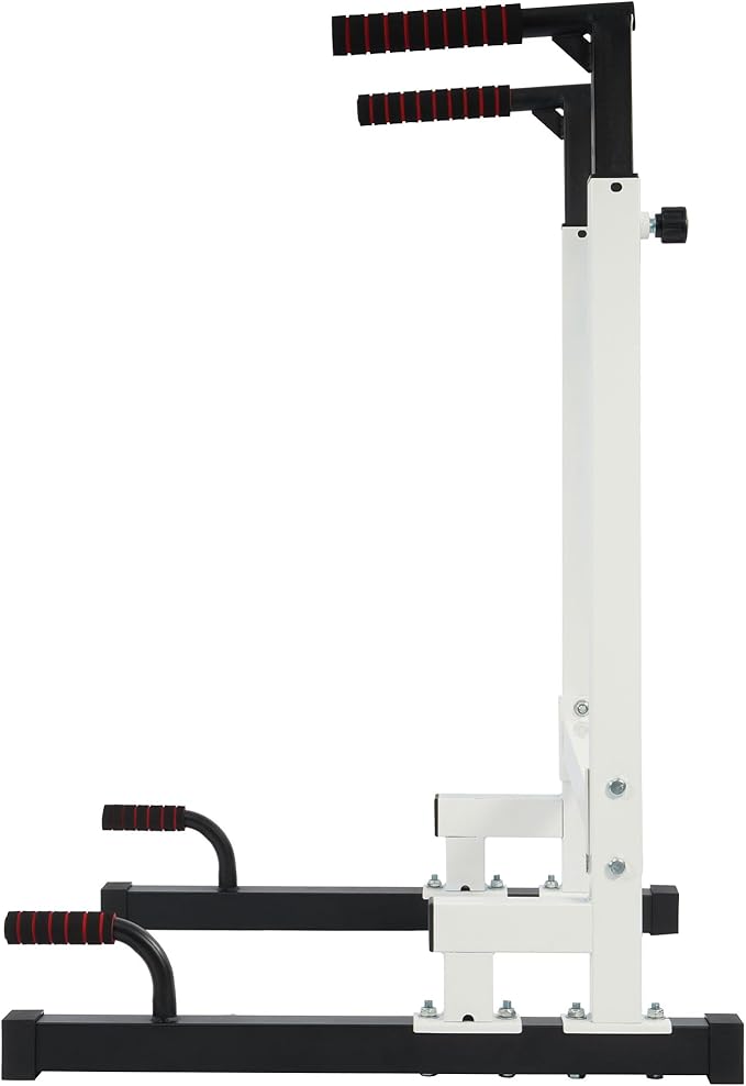 BalanceFrom Steel Frame Dip Station with Adjustable Height, 500 Pound Weight Capacity – Upper Body Workout Home Gym Equipment for Triceps, Push & Pull Ups, Leg Raises, and Bench Press