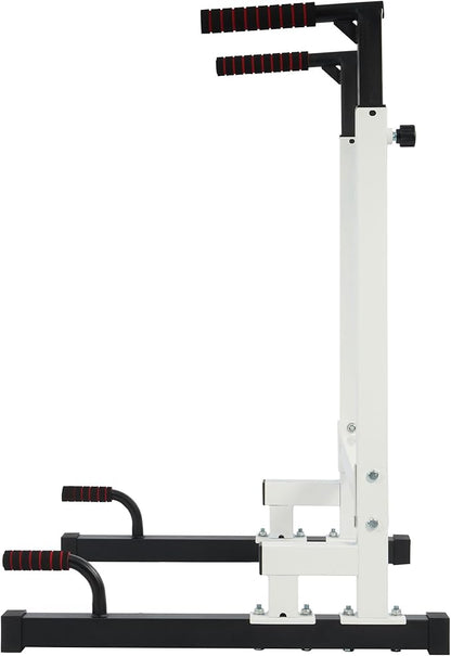 BalanceFrom Steel Frame Dip Station with Adjustable Height, 500 Pound Weight Capacity – Upper Body Workout Home Gym Equipment for Triceps, Push & Pull Ups, Leg Raises, and Bench Press