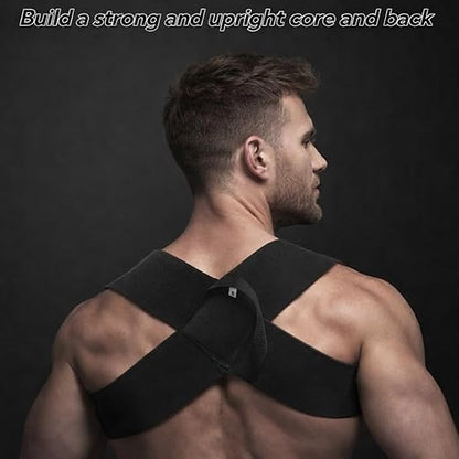 Fitness Heavy Shoulder Straps, Adjustable Fitness Posture Corrector Training Straps, Back Straightener Posture Corrector for Men Weight Training, Press Lifts, Chest Straight, Bench Presses (L)