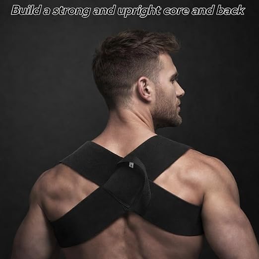 Fitness Heavy Shoulder Straps, Adjustable Fitness Posture Corrector Training Straps, Back Straightener Posture Corrector for Men Weight Training, Press Lifts, Chest Straight, Bench Presses (XL)