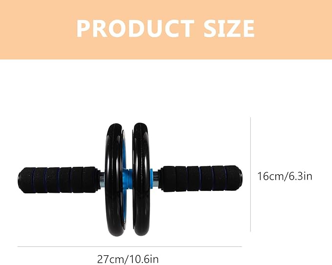 Abdominal Exercise Wheel Two-wheel Fitness Roller Silent Core Trainer for Home Strength Training and Ab Workout Equipment Random Style