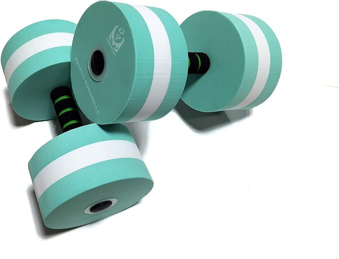 davidamy's gift Upgrade Water Aerobic Exercise Foam Dumbbells Pool Resistance 1 Pair, Water Fitness Exercises Equipment for Weight Loss