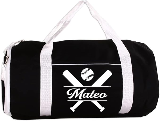 Personalized Sport/Gym Roll Duffel Bag - Baseball