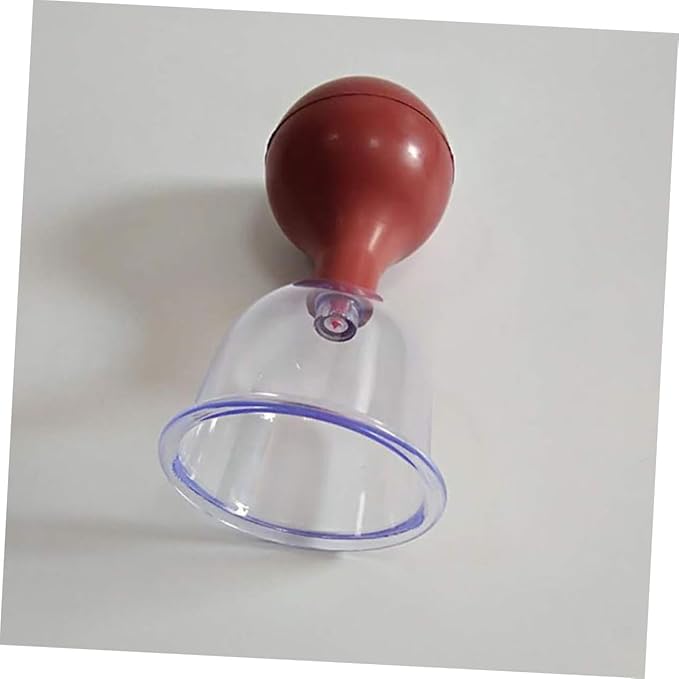 FRCOLOR 6pc Vacuum Cupping Set with Rubber Ball Chinese Body Therapy Cups for Safe Use Transparent Design for Pressure for Muscle Recovery and Relaxation