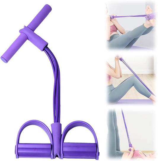 21 Fitness Resistance Bands-4 Tube Pedal Ankle Puller, 2025 Upgrade Foot Pedal Resistance Band, Yoga Elastic Exercise Bands, AB Training Auxiliary Device Workout Equipment for Women and Men