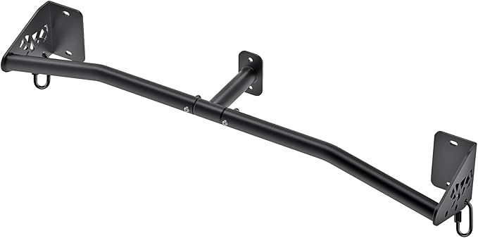SELEWARE Heavy Duty Wall Mount Pull Up Bar, Joist Mount Chin Up Bar for Doorway, Sturdy Steel Construction, w/Resistance Band Hooks, Fits 32"/36" Wall Studs for Home Gym Strength Training