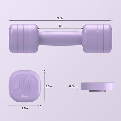 Adjustable Dumbbell Set of 2: Sportneer 4 in 1 Free Weights Dumbbells Set for Women, Hand Weights for Women at Home, Each 2lb 3lb 4lb 5lb Weights with Soft Rubber Handle for Home Gym Exercise Training