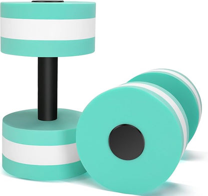 Aquatic Dumbbells, 2PCS Water Aerobic Exercise Foam Dumbbell Pool Resistance, Detachable Water Aqua Fitness Barbells Hand Bar Exercises Equipment for Weight Loss