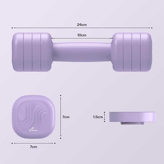 Adjustable Dumbbell Set of 2: Sportneer 4 in 1 Free Weights Dumbbells Set for Women, Hand Weights for Women at Home, Each 2lb 3lb 4lb 5lb Weights with Soft Rubber Handle for Home Gym Exercise Training