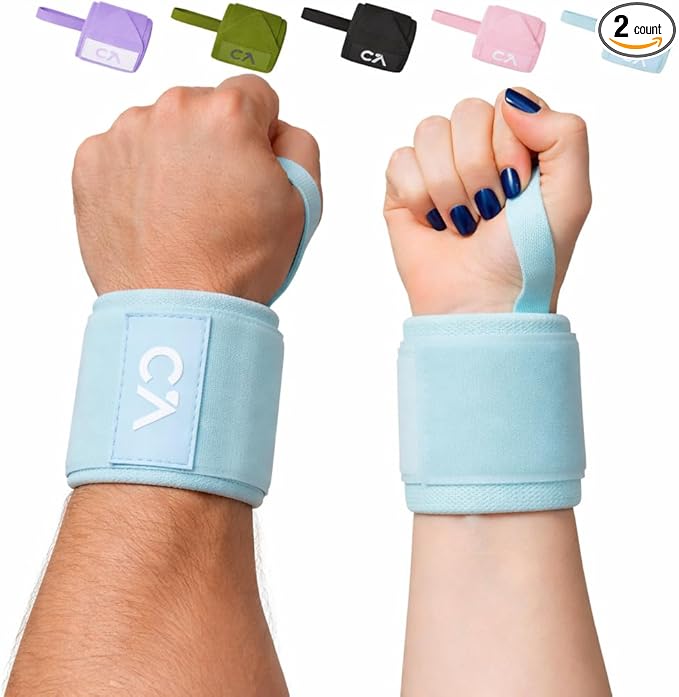 Wrist Wraps for Weightlifting – 12"-18" Adjustable Wrist Support with Thumb Loop, Stable Gym Straps for Bench Press, Powerlifting & Strength Training