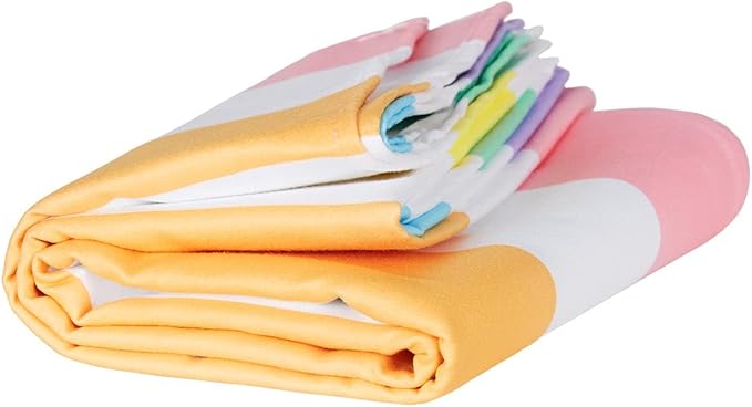 Dock & Bay Beach Towel - Quick Dry, Sand Free - Compact, Lightweight - 100% Recycled - Includes Bag - Summer - Unicorn Waves - Extra Large (200x90cm, 78x35)